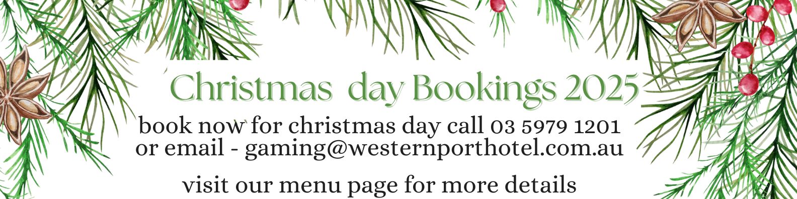 westo xmas day bookings